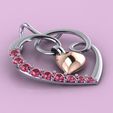 heart rn 2.jpg heart pendant love kiss 3D print model