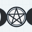 pentagram-triple-goddess-2.png Triple Goddess Knot Neopaganism symbol, Wiccan pentagram, pentacle, phase of the Moon, stages, life cycle, wall decor, talisman, amulet
