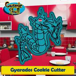 130-Gyarados-2D.png Fichier STL Emporte-pièce Gyarados・Design pour impression 3D à télécharger