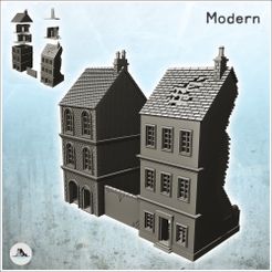 1-PREM-B29.jpg Archivo STL Conjunto de dos edificios de dos plantas en ruinas con tabique bajo (29) - Segunda Guerra Mundial Segunda Guerra Mundial Campaña del Oeste EEUU Reino Unido Alemania・Plan para descargar y imprimir en 3D