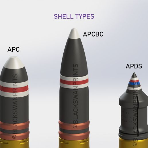 🪖 WW2 British 17-pdr Firefly Tank Cannon Shell・ 3D File for 3D printing ...