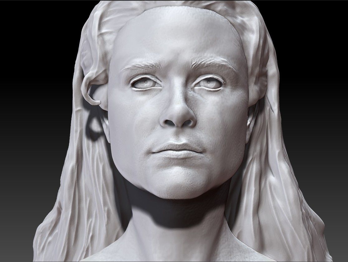 DoloresPrintWhite_0005_Layer 1.jpg Fichier OBJ Dolores Abernathy de Westworld Evan Rachel Wood Buste de Rachel Wood・Design pour imprimante 3D à télécharger, JanM15