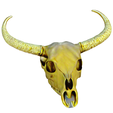 model-5.png Gold Horned animal skull no.2