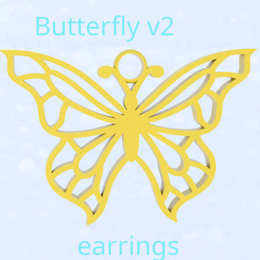 Butterfly earrings (v2) 3D model