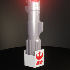 render_002.png Fichier STL SABRE LASER DE LA GUERRE DES ÉTOILES - SUPPORT MURAL・Plan à imprimer en 3D à télécharger