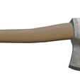 4.png Wooden Hatchet Axe Low Poly