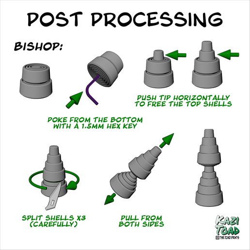 post_processing_bishop_KaziToad.jpg STL-Datei Teleskop-Schachspiel (Print-in-Place) herunterladen • Design für den 3D-Druck, KaziToad