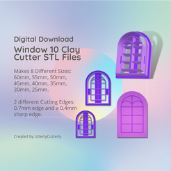 Cover-7.png Archivo 3D Cortador de arcilla Window 10 - Descarga de archivo digital de arco- 8 tamaños y 2 versiones de cortador Pendientes, colgante, pasador・Objeto de impresión 3D para descargar