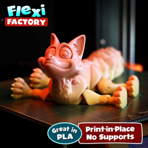 Flexi-Fox-Flexi-Factory-Dan-Sopala-00.jpg Mignon Renard Flexi Print-in-Place avec les versions 3MF et XL incluses !