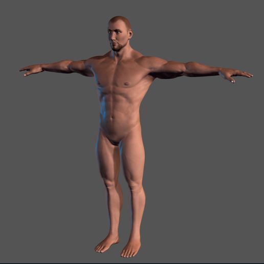 3.jpg 3D file Animated Naked Man-Rigged 3d game character Low-poly 3D model・3D printing design to download, igorkol1994