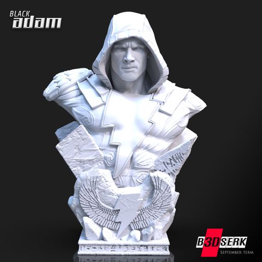B3DSERK DC comics Black Adam: Dwayne Johnson 3d Bust tested and ready for printing 3D model