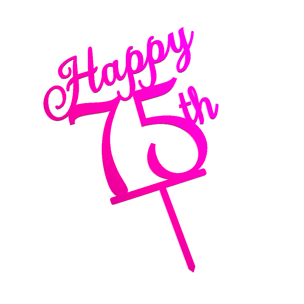 Download STL File Happy 75th Cake Topper 3D Printing Template Cults download-stl-file-happy-75th-cake-topper-3d-printing-template-cults