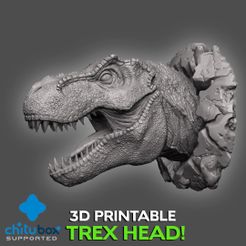 TREX_head_break2.jpg 3D Printable Wall Busting Trex Head
