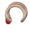 fem-jewel-24 v8-04.png STL file fake lips nose hoop with cross shaped flower FAKE NIPPLE PIERCING Female male Non-Piercing Body Jewellery Bondage Weight Female DREADLOCK BEAD DREAD BEADS RING EAR femJ-24 vampire version 3d print cnc・3D printer design to download