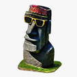 model-5.png Moai statue wearing sunglasses and a party hat NO.2