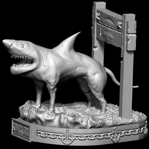 / Q Ta ~ WW AS (ad ah Fichier STL SHARK DOG・Modèle à imprimer en 3D à télécharger, Leogoldner3d