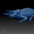 3DPrint5.jpg Three-horned chameleon- Trioceros jacksonii-STL 3D print file-with full-size texture-high polygon