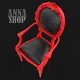 6.png 3D | STL | PRINT | MODEL | CHAIR FOR DOLL | BJD | ARMCHAIR | ROCOCO | INTERIOR | DOLL ROOM | OOAK | RESIN | COLLECTION