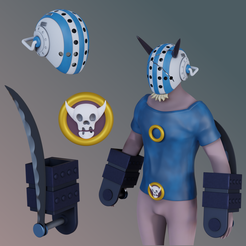 sdada.png 3D file one piece killer cosplay 3d print 3D print model・Model to download and 3D print