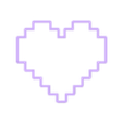 Pixel_Heart~8in_depth_0.5in.stl Pixel Heart Cookie Cutter 8in / 20.3cm
