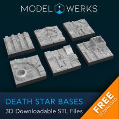 MODEL @)WERKS DEATH STAR BASES 3D Downloadable STL Files Death Star 1/72 Scale Bases