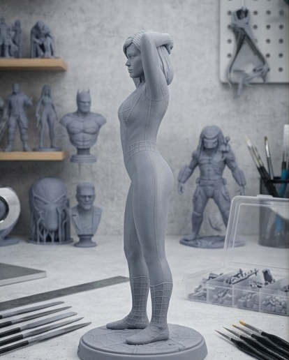 7748.png Mary Jane Watson | Symbiote Black Suit Edition – High Detail Statue