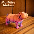 MMM_Hippo-12-copy.jpg Hippo, version bonnet de père Noël inclus ! Hippopotame articulé, Mignon Flexi