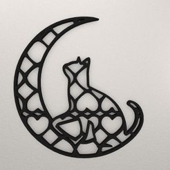 Cat-Wall-Decoration-WARAJ8.jpg STL-Datei Katze Wanddekoration WARAJ8・3D-druckbares Modell zum Herunterladen