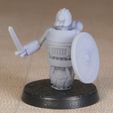 Clockwork-Robot-3d-Printed-Miniature-Rolling-Sword-and-Shield-Front.jpg Clockwork Robot Miniature Artificer Construct Defender for Tabletop Games