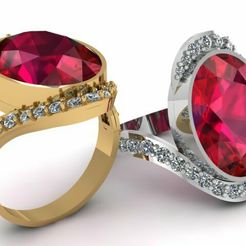 RING1.jpg Bagues Femmes Big Stone modèle imprimable en 3d