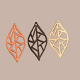 leaf v2.png Fichier STL boucles d'oreilles 'leaf art・Plan pour imprimante 3D à télécharger