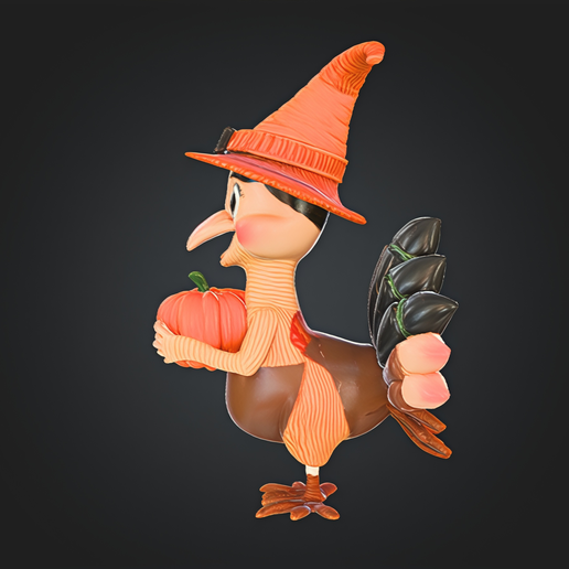 🦃 Charming Thanksgiving Turkey 3D Model Printable Holiday Character For ...