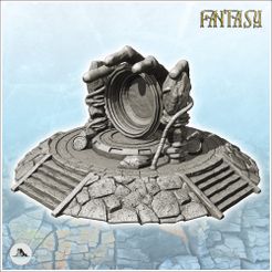 1-PREM.jpg STL-Datei Fantasy-Altar auf Plattform mit steinerner Zugangstreppe (2) - Zukunft Sci-Fi SF Postapokalyptisch Tabletop Scifi 28mm 15mm 20mm Modern・3D-Druckvorlage zum Herunterladen