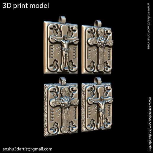 Jesus_cross_vol2_Pendant_z9.jpg 3D file Jesus cross vol2 Pendant Jewelry・3D printer model to download, AS_3d_art