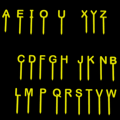 abecedario-en-forma-de-pinchos.png Fichier STL Alphabet bâtons d'alphabet・Objet pour impression 3D à télécharger