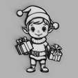 tinker.png Elf with Christmas Gifts Santa Claus Wall Picture