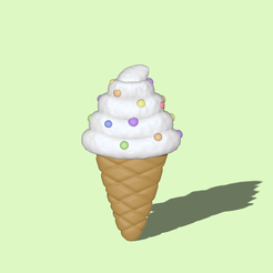 Ice-Cream-Flat1.png 3D-Datei Eiscreme Vanille flach・3D-druckbare Vorlage zum herunterladen, Usagipan3DStudios
