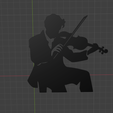 eff.png Man with violin, instrument, wall shelf home decoration, stencil