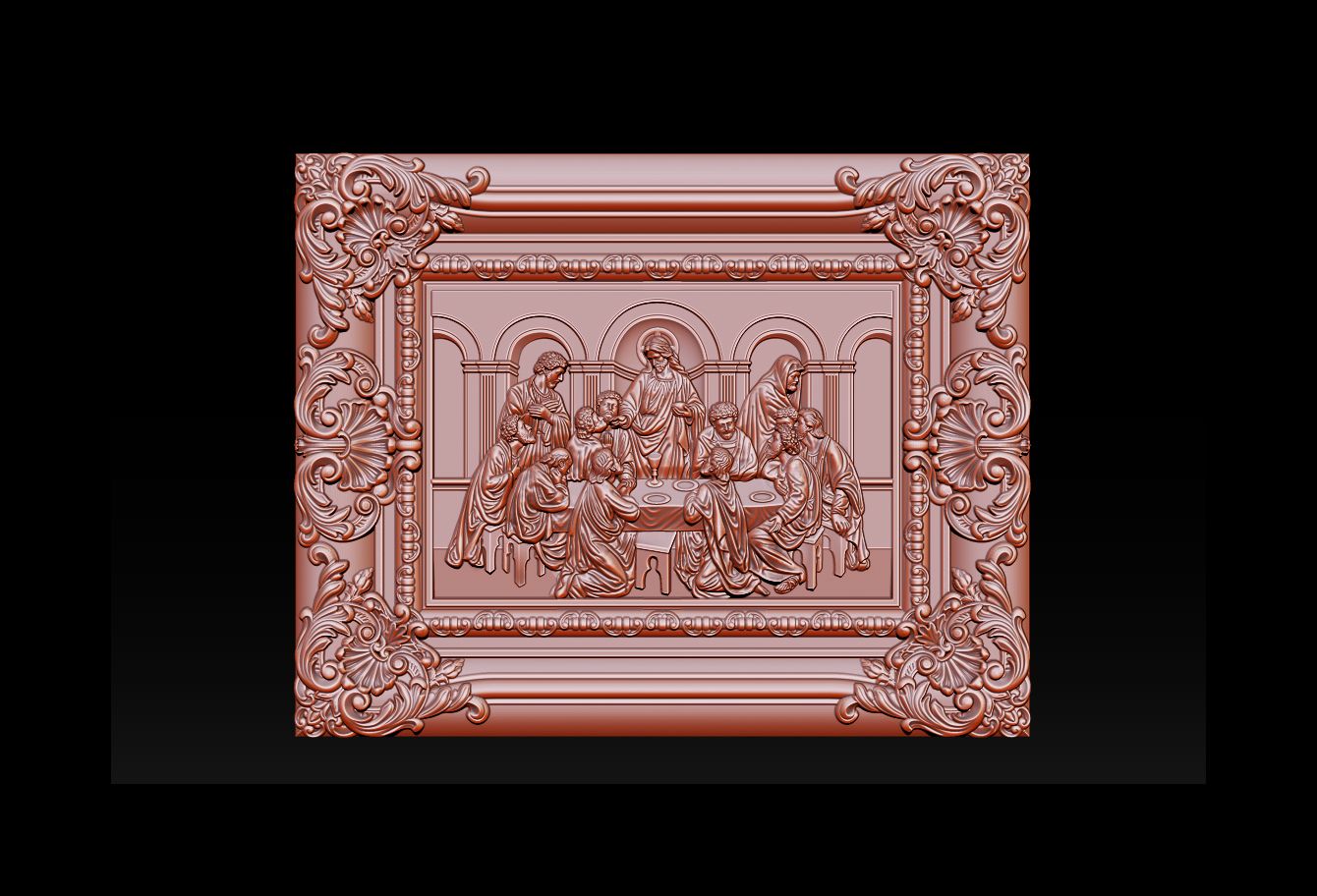 007.jpg 3D file CNC 3d Relief Model STL for Router 3 axis - The Last Supper・3D printable design to download, briarena8185