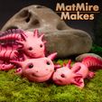 ML Adorable Articulated Axolotl, Print-In-Place Body, Snap-Fit Head, Cute Flexi