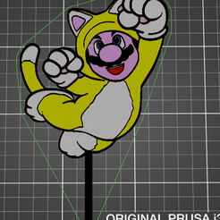 Mario-felino-cults.png 3MF file Feline Mario Bros Topper・Model to download and 3D print