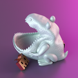 render_9.png Файл STL Скульптура динозавра Настольный органайзер для ключей в прихожей・Дизайн 3D принтера для загрузки