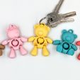 FIDGET-BEAR-KEYCHAIN-15.jpg TEDDY, ARTICULATED AND FIDGET KEYCHAIN printed in place without supports