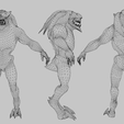 Wireframe.png Alien Creature Lowpoly Rigged