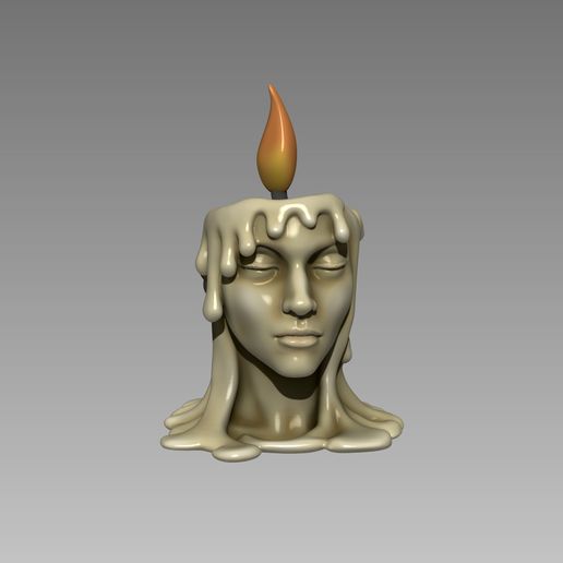 Melted Girl decorative Led Candle holder - 3D model önizlemesi