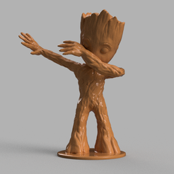 groot 1 .png Free STL file Baby Groot Dab・Object to download and to 3D print