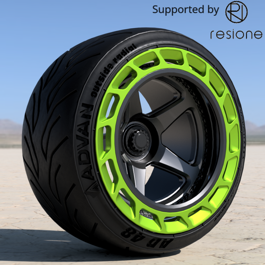 brixton-forged-rims-tr05-advan-racing-hot-wheels-6.png Brixton TR05 Jantes aérodynamiques forgées 3pcs Avec pneus Advan pour modèles réduits et diecast