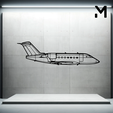 challenger-604.png Wall Silhouette: Airplane Set