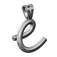 E-lower-case-wire-3d-letter-pendant-charm-10.jpg E Buchstabe Initiale 3d Kleinbuchstaben Draht Anhänger Charme Bügel 3D-Druck Modell