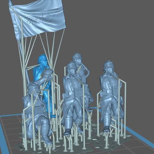 28MM TRENCH FIGHTERS SET 2 (Supported) 3D model